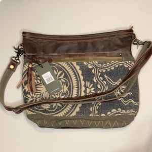 Myra Bag Vogue Upcycled Canvas & Rug Shoulder Bag